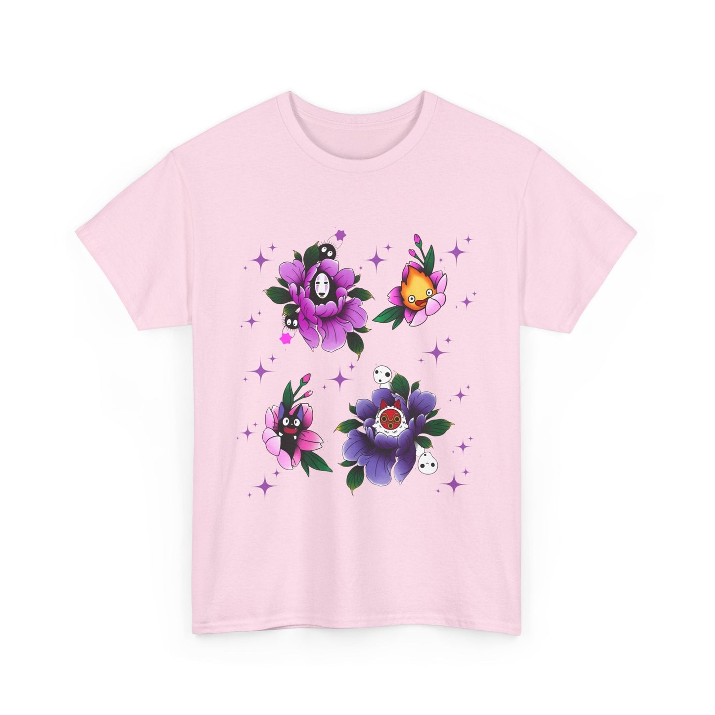 Flowers Studio Ghibli T-Shirt – 100% Cotton Floral Anime Tee for Ghibli Fans