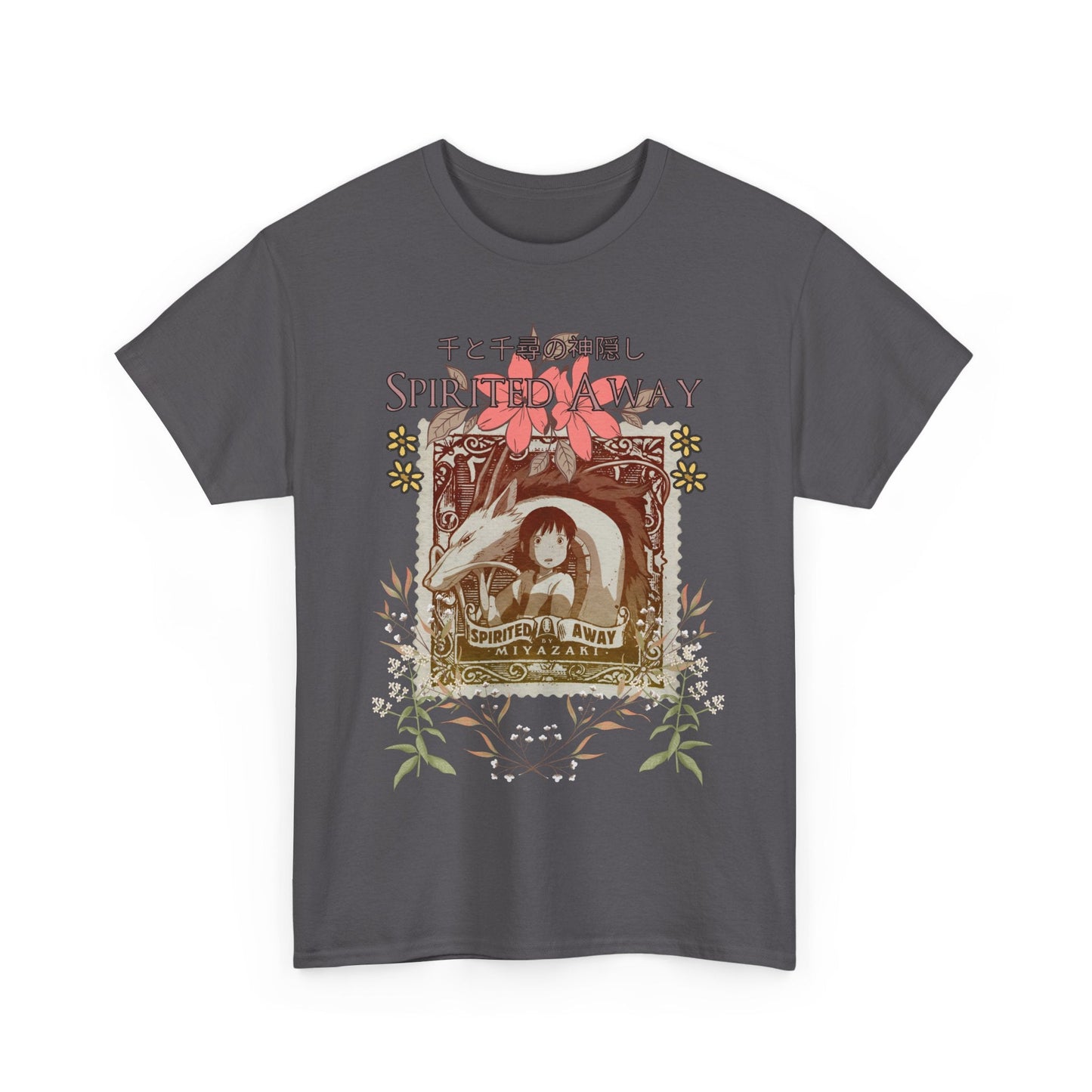 Spirited Away Philately T-Shirt – 100% Cotton Anime Stamp-Inspired Tee for Studio Ghibli Fans