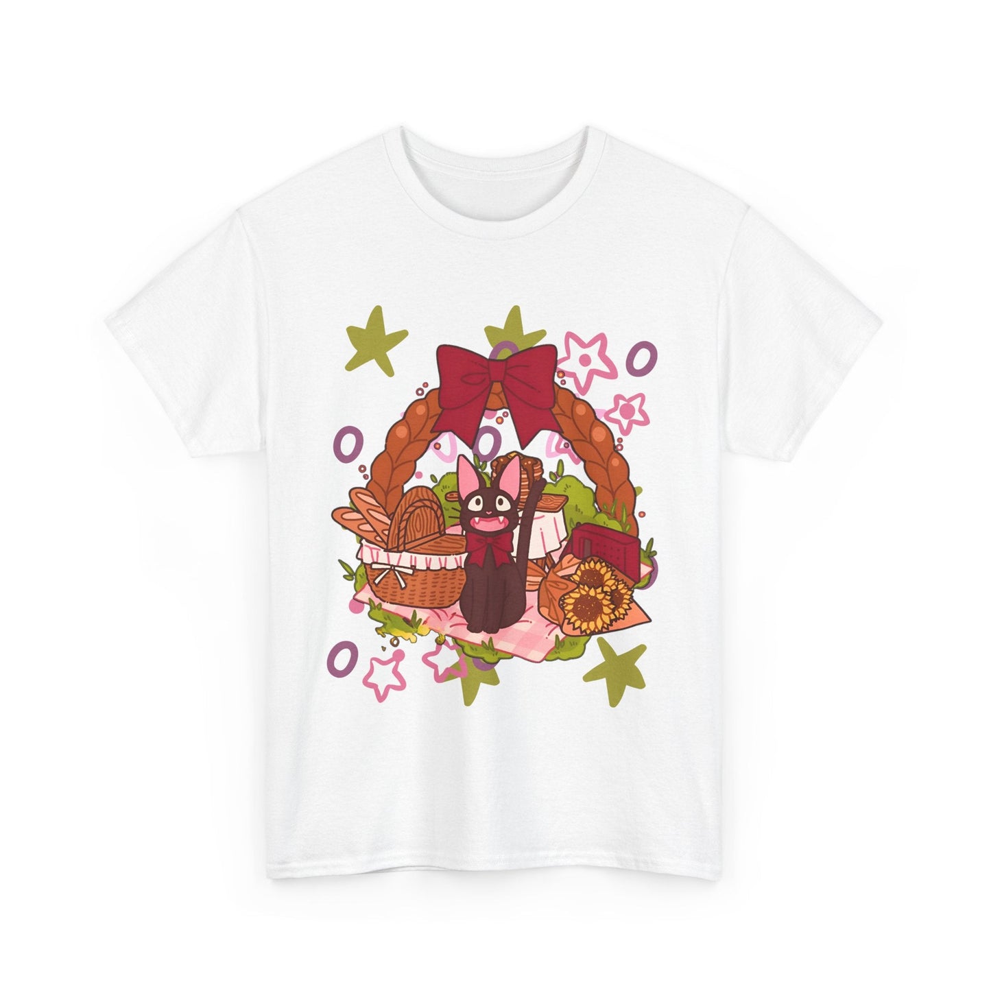 Jiji Cat Gift T-Shirt – 100% Cotton Studio Ghibli Inspired Tee for Anime Lovers