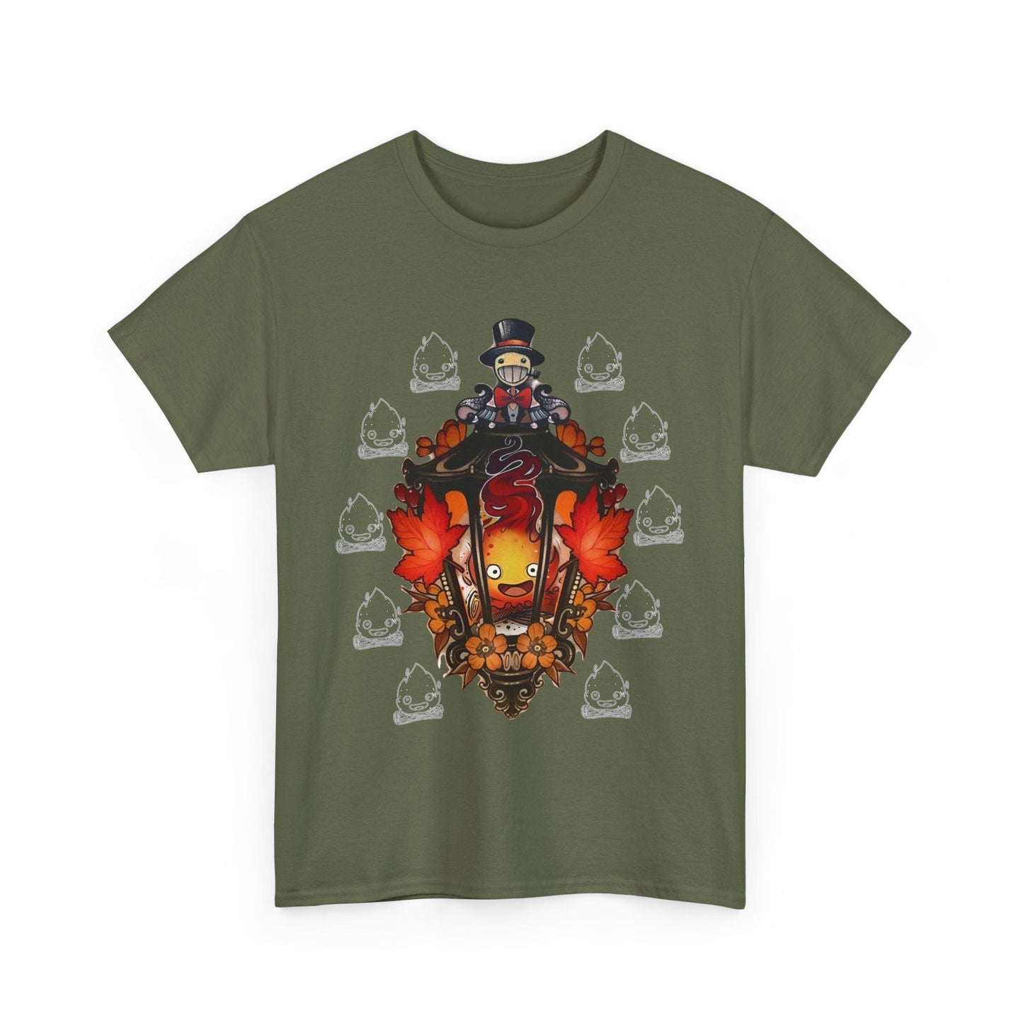 Calcifer T-Shirt – 100% Cotton "Howl's Moving Castle" Studio Ghibli Fire Demon Tee for Anime Fans