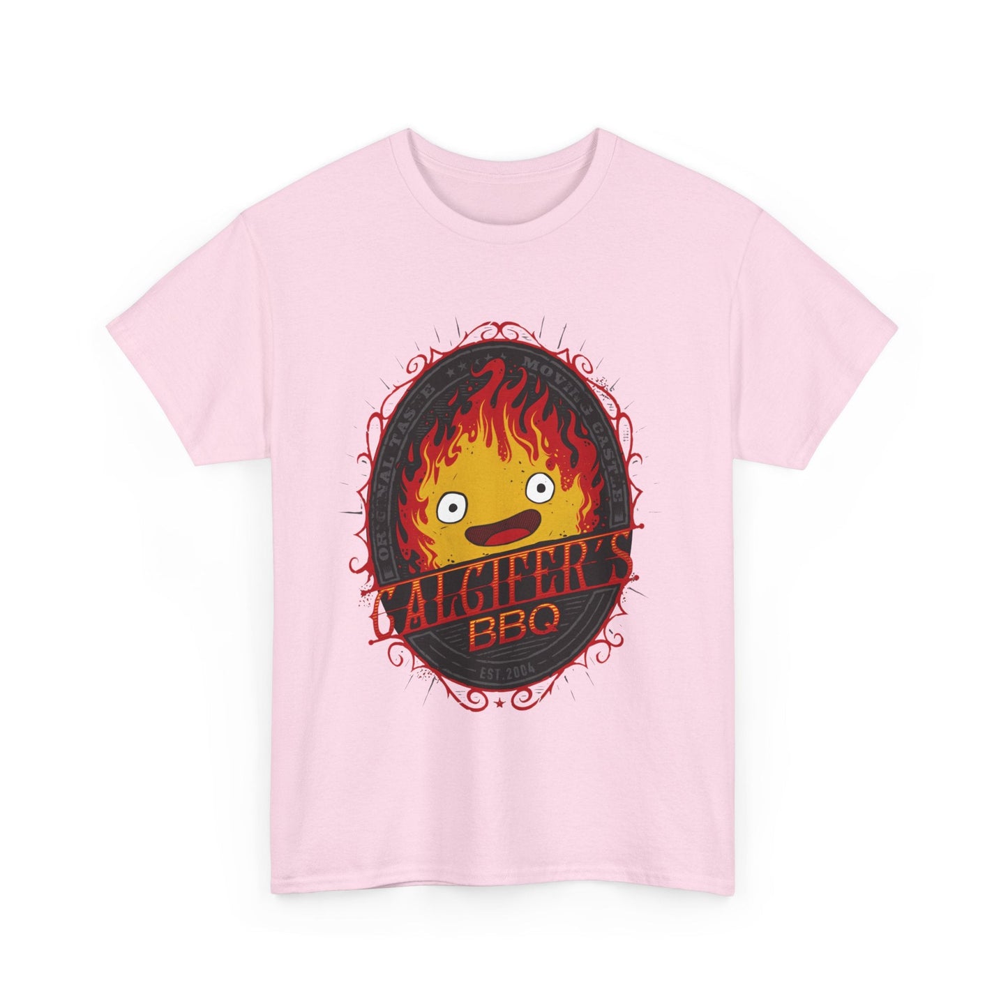 Calcifer BBQ Demon Flame T-Shirt – 100% Cotton Howl’s Moving Castle Anime Tee