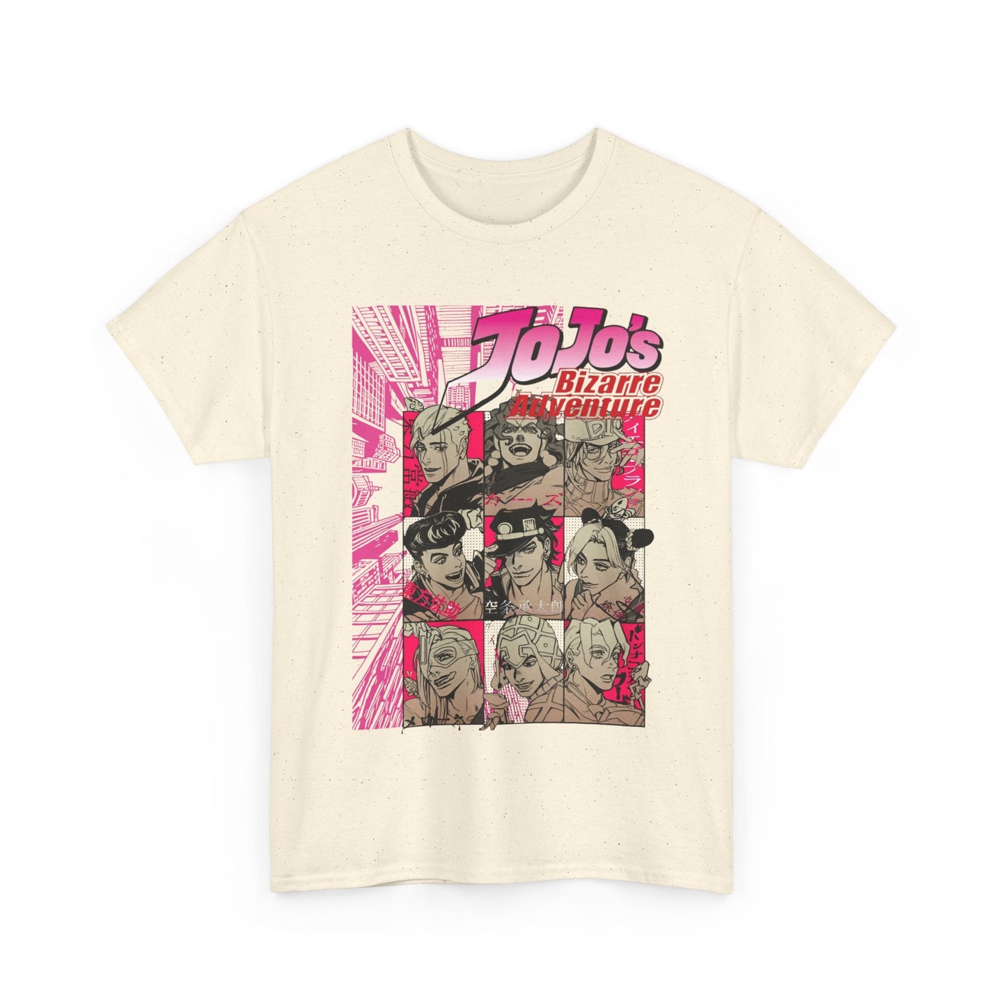 JoJo’s Bizarre Adventure T-Shirt – 100% Cotton Anime Tee Featuring Iconic Joestar Characters – Stylish Otaku Apparel