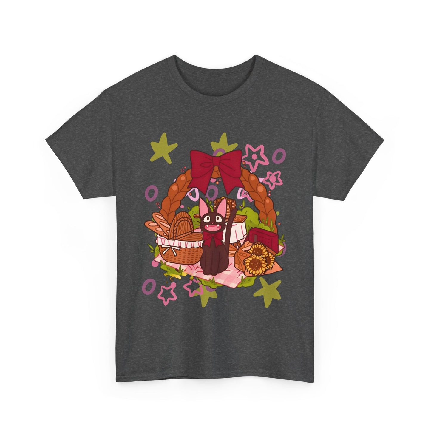 Jiji Cat Gift T-Shirt – 100% Cotton Studio Ghibli Inspired Tee for Anime Lovers