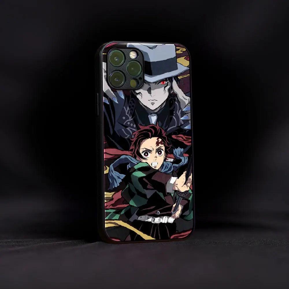Muzan and Tanjiro Glass Case