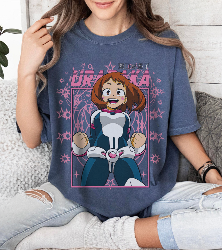 Ochaco Uraraka T-Shirt – 100% Cotton Gildan 5000 | My Hero Academia Anime Tee for Fans