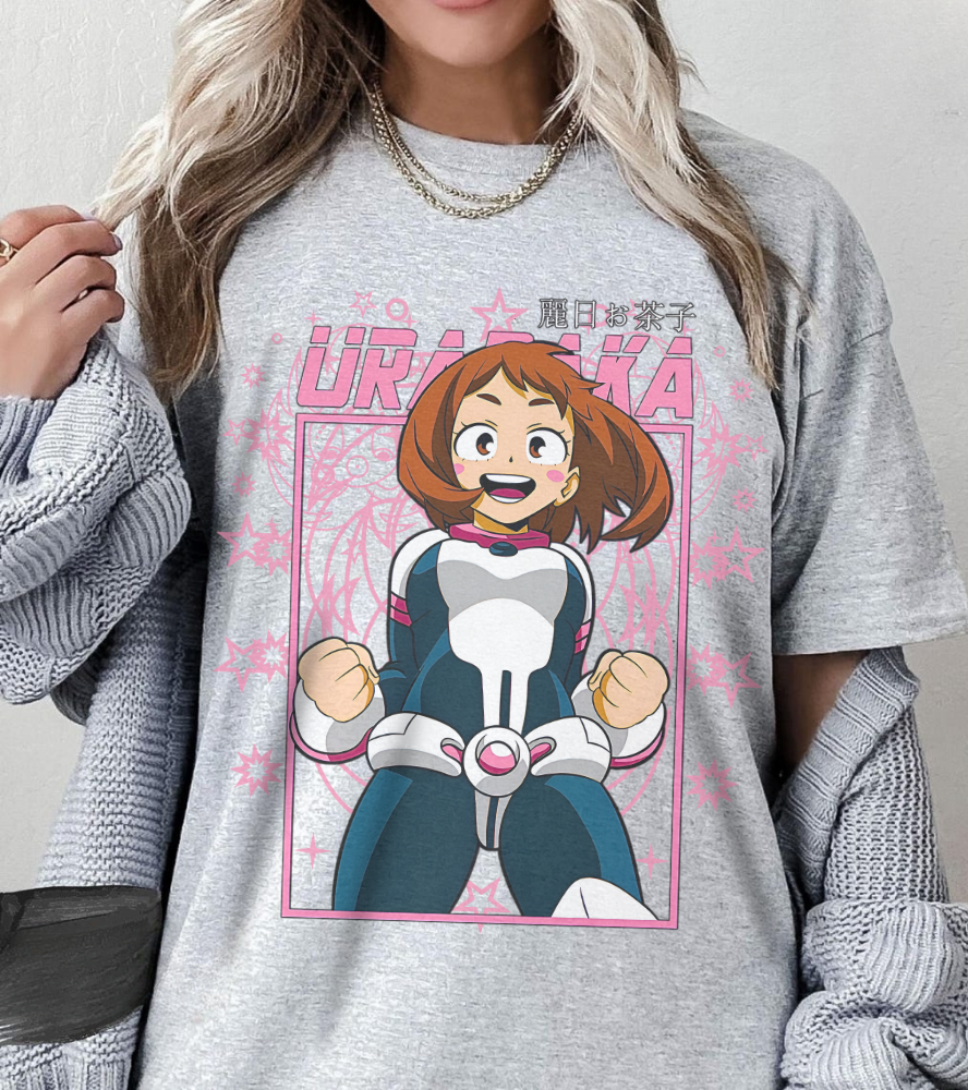 Ochaco Uraraka T-Shirt – 100% Cotton Gildan 5000 | My Hero Academia Anime Tee for Fans
