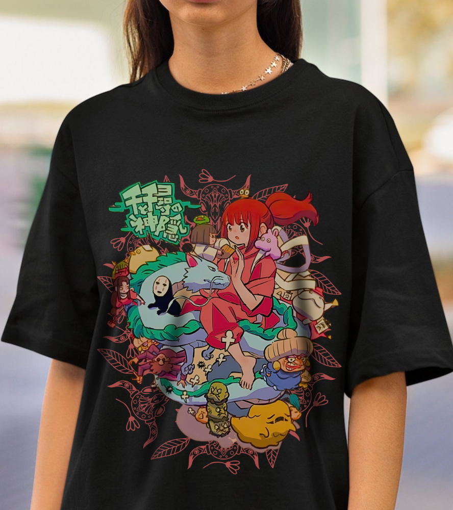 Spirited Away T-Shirt – Chihiro & Haku | 100% Cotton Gildan 5000 | Studio Ghibli Anime Tee