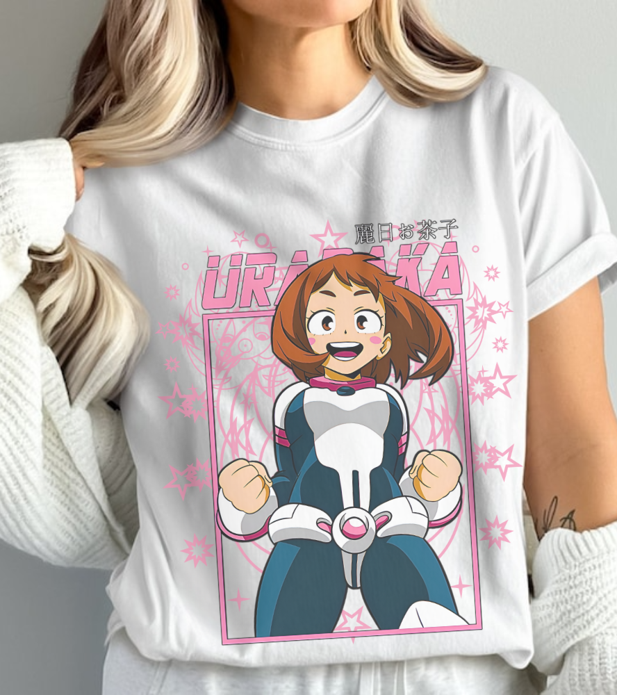 Ochaco Uraraka T-Shirt – 100% Cotton Gildan 5000 | My Hero Academia Anime Tee for Fans