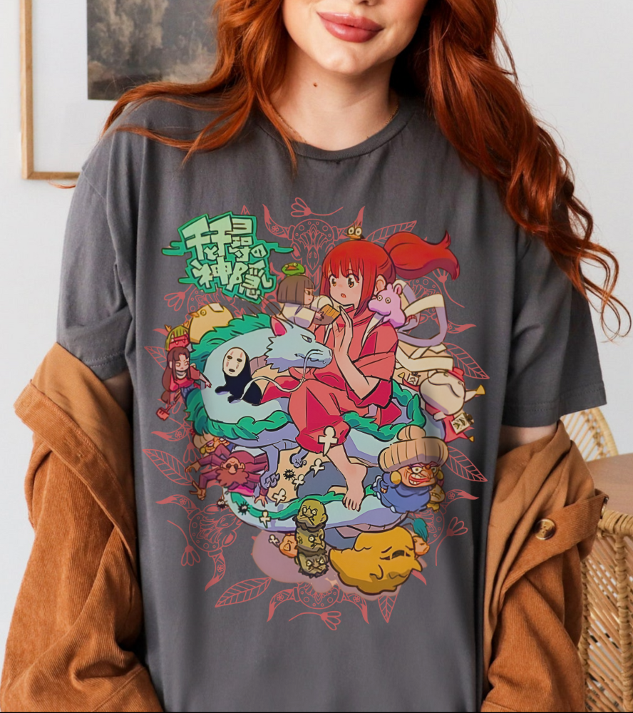 Spirited Away T-Shirt – Chihiro & Haku | 100% Cotton Gildan 5000 | Studio Ghibli Anime Tee