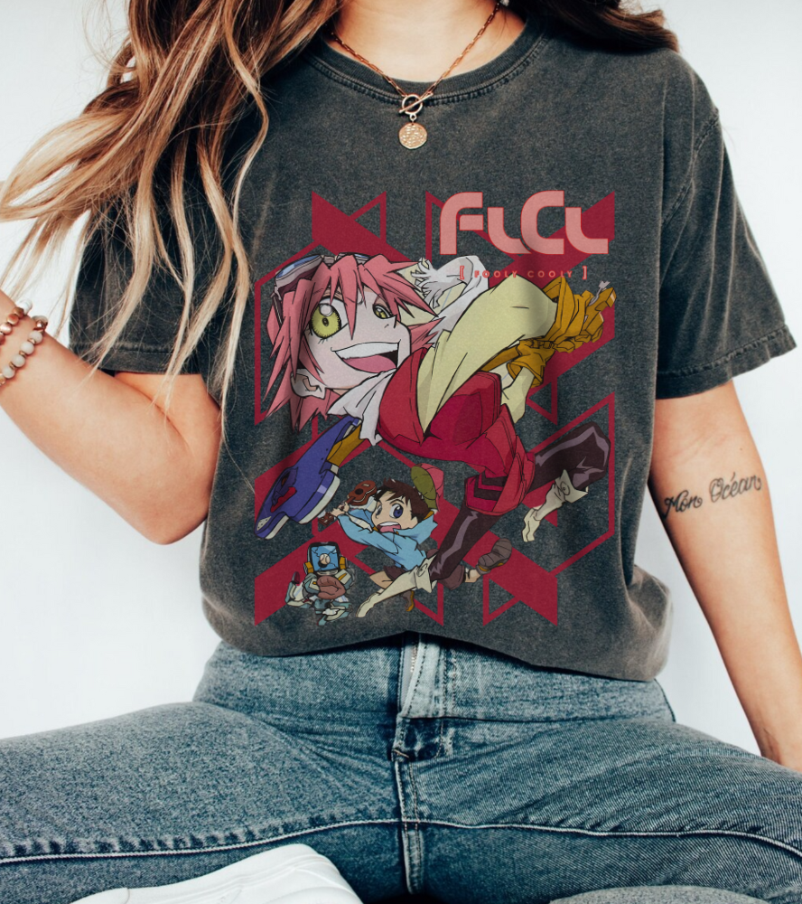 FLCL T-Shirt – 100% Cotton Gildan 5000 | Fooly Cooly Classic Anime Graphic Tee