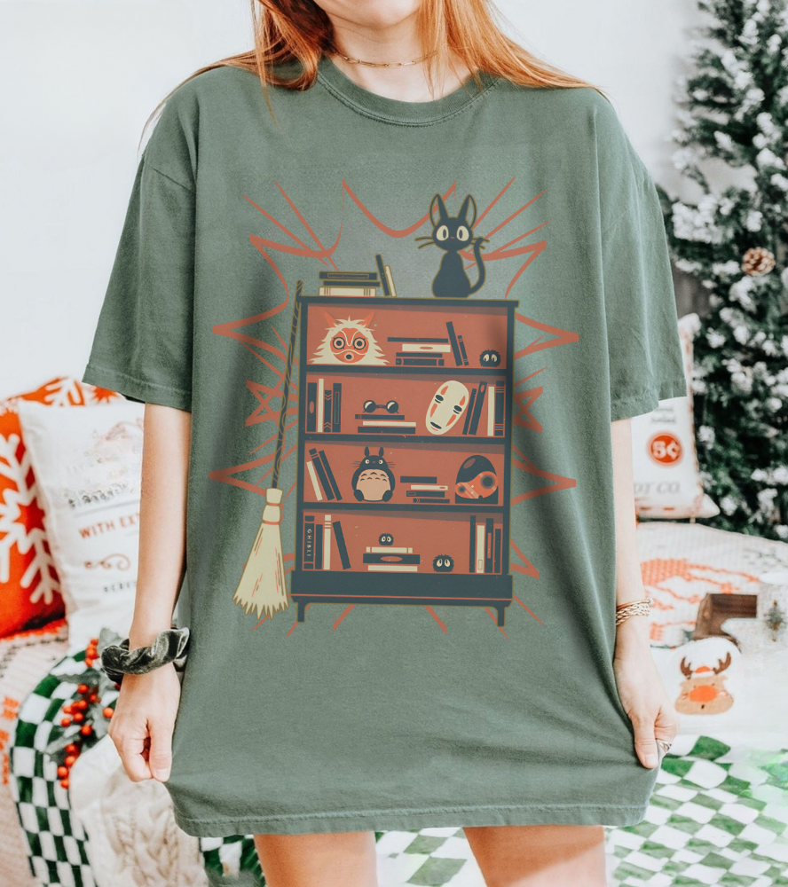 Jiji T-Shirt – 100% Cotton Gildan 5000 | Kiki's Delivery Service Studio Ghibli Cute Cat Tee