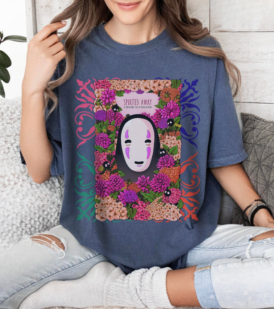 No Face Spirited Away T-Shirt – 100% Cotton Gildan 5000 | Studio Ghibli Anime Tee
