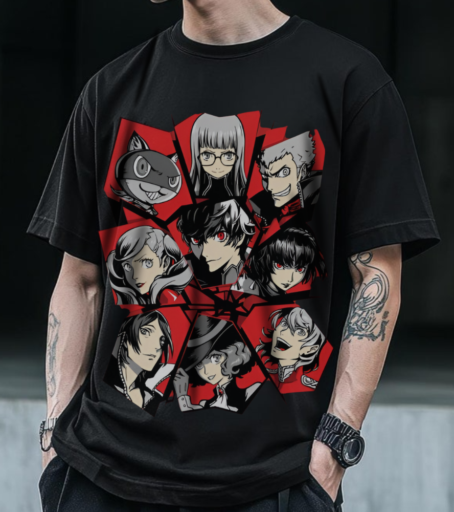 Persona 5 Video Game T-Shirt – 100% Cotton | Stylish Phantom Thieves Anime Tees