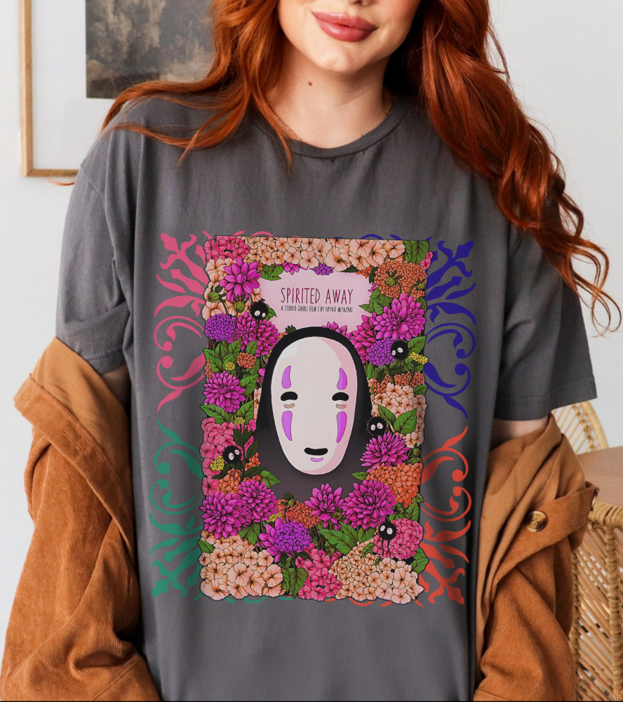 No Face Spirited Away T-Shirt – 100% Cotton Gildan 5000 | Studio Ghibli Anime Tee