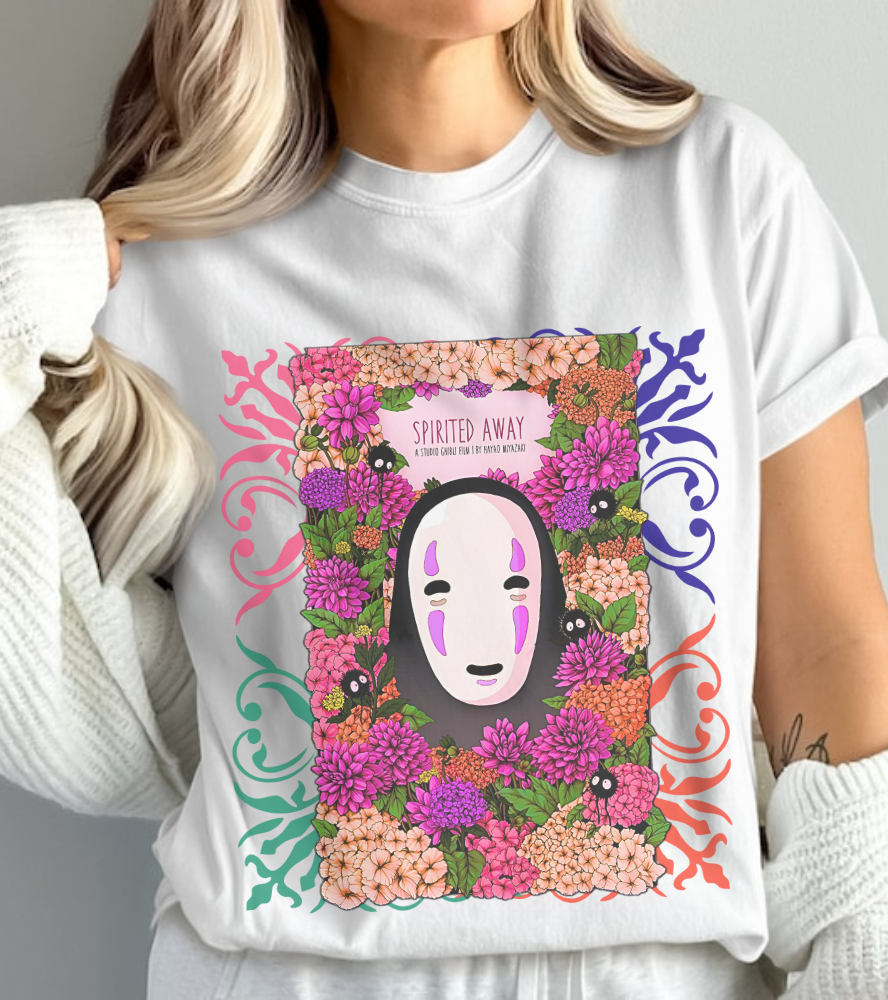 No Face Spirited Away T-Shirt – 100% Cotton Gildan 5000 | Studio Ghibli Anime Tee