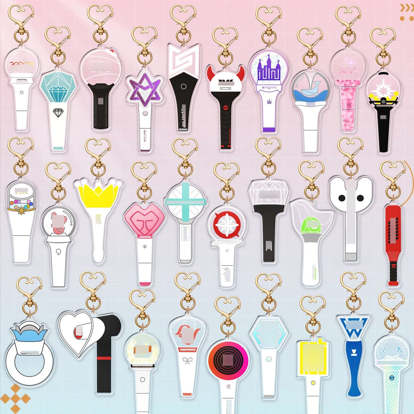 K-pop group support keychains