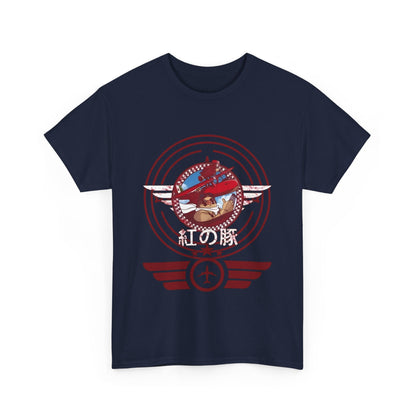 Porco Rosso Aviator T-Shirt – 100% Cotton Studio Ghibli Pilot Anime Tee
