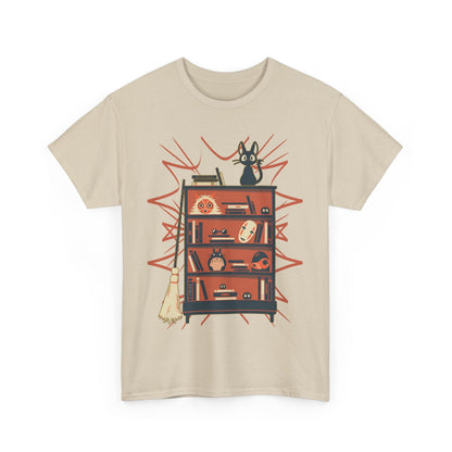 Jiji T-Shirt – 100% Cotton Gildan 5000 | Kiki's Delivery Service Studio Ghibli Cute Cat Tee