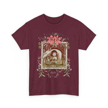 Spirited Away Philately T-Shirt – 100% Cotton Anime Stamp-Inspired Tee for Studio Ghibli Fans