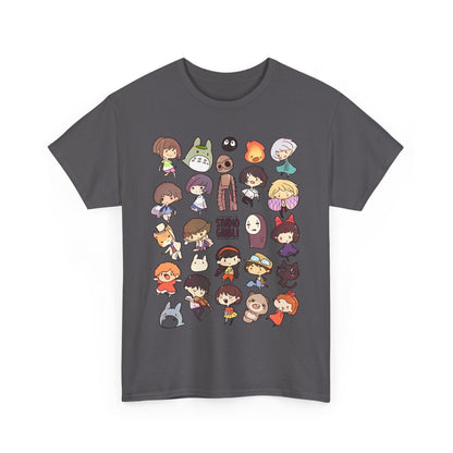 Chibi Studio Ghibli Characters T-Shirt – 100% Cotton Cute Anime Tee for Ghibli Fans