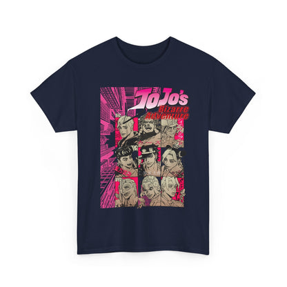 JoJo’s Bizarre Adventure T-Shirt – 100% Cotton Anime Tee Featuring Iconic Joestar Characters – Stylish Otaku Apparel