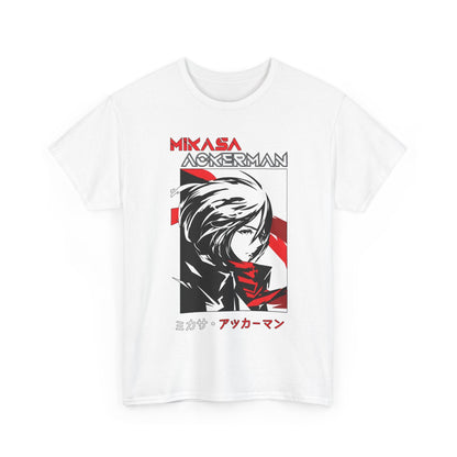 Mikasa Ackerman T-Shirt – 100% Cotton Attack on Titan Anime Tee for Fans