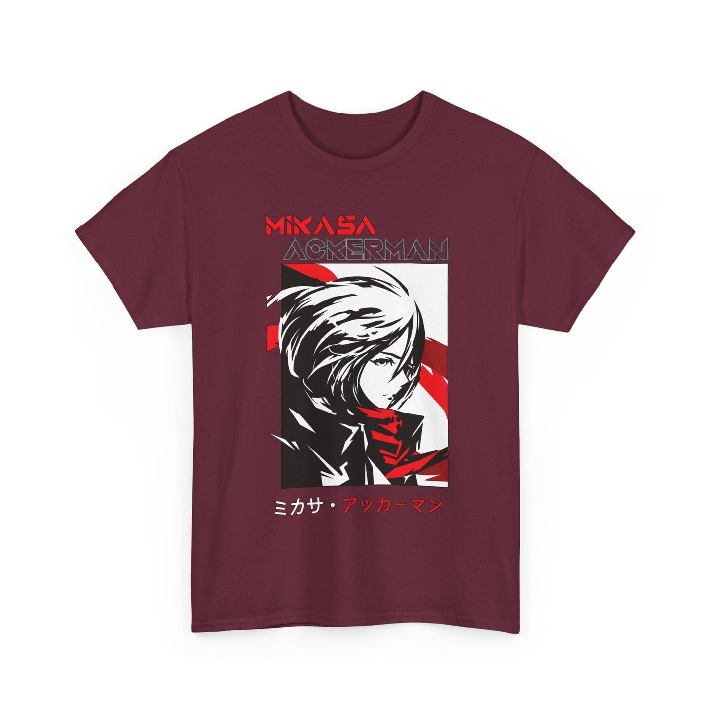 Mikasa Ackerman T-Shirt – 100% Cotton Attack on Titan Anime Tee for Fans