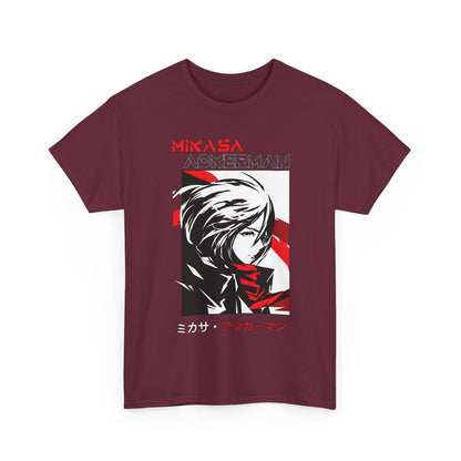 Mikasa Ackerman T-Shirt – 100% Cotton Attack on Titan Anime Tee for Fans