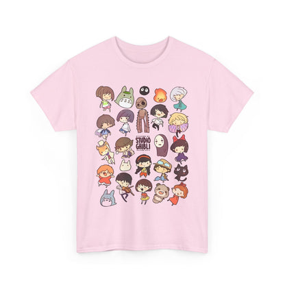 Chibi Studio Ghibli Characters T-Shirt – 100% Cotton Cute Anime Tee for Ghibli Fans