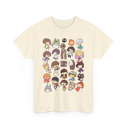 Chibi Studio Ghibli Characters T-Shirt – 100% Cotton Cute Anime Tee for Ghibli Fans
