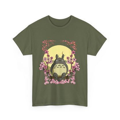 Totoro Sakura Moon T-Shirt – 100% Cotton Studio Ghibli Cherry Blossom Tee