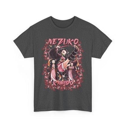 Nezuko Kamado Pink Flowers T-Shirt – 100% Cotton Demon Slayer Anime Tee