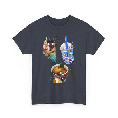 Studio Ghibli Food T-Shirt – 100% Cotton Anime Tee with Iconic Ghibli Dishes