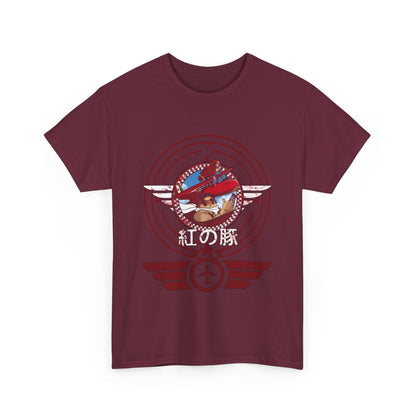 Porco Rosso Aviator T-Shirt – 100% Cotton Studio Ghibli Pilot Anime Tee