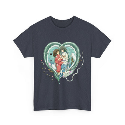 Chihiro and Haku Love T-Shirt – 100% Cotton Spirited Away Anime Shirt for Ghibli Fans