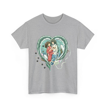 Chihiro and Haku Love T-Shirt – 100% Cotton Spirited Away Anime Shirt for Ghibli Fans