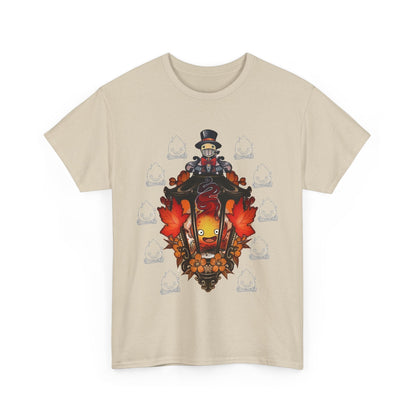 Calcifer T-Shirt – 100% Cotton "Howl's Moving Castle" Studio Ghibli Fire Demon Tee for Anime Fans