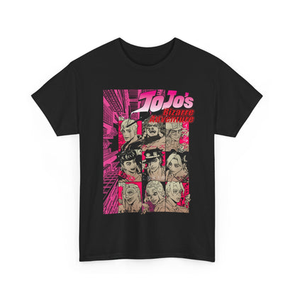 JoJo’s Bizarre Adventure T-Shirt – 100% Cotton Anime Tee Featuring Iconic Joestar Characters – Stylish Otaku Apparel
