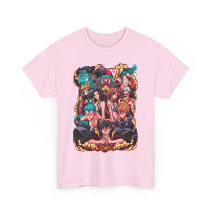 One Piece Characters T-Shirt – 100% Cotton Anime Tee Featuring Luffy, Zoro, Nami & More