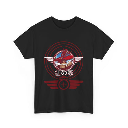Porco Rosso Aviator T-Shirt – 100% Cotton Studio Ghibli Pilot Anime Tee