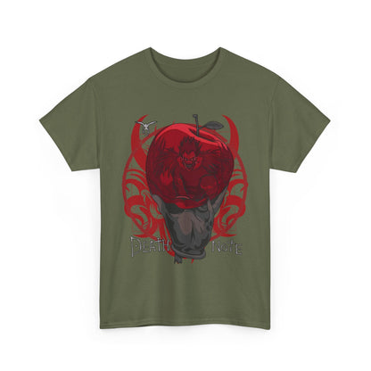 Death Note Apple T-Shirt – 100% Cotton Anime Tee Featuring Ryuk’s Iconic Red Apple