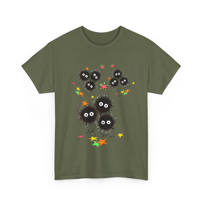 Soot Sprites Fantasy T-Shirt – 100% Cotton Studio Ghibli-Inspired Anime Tee for Fans