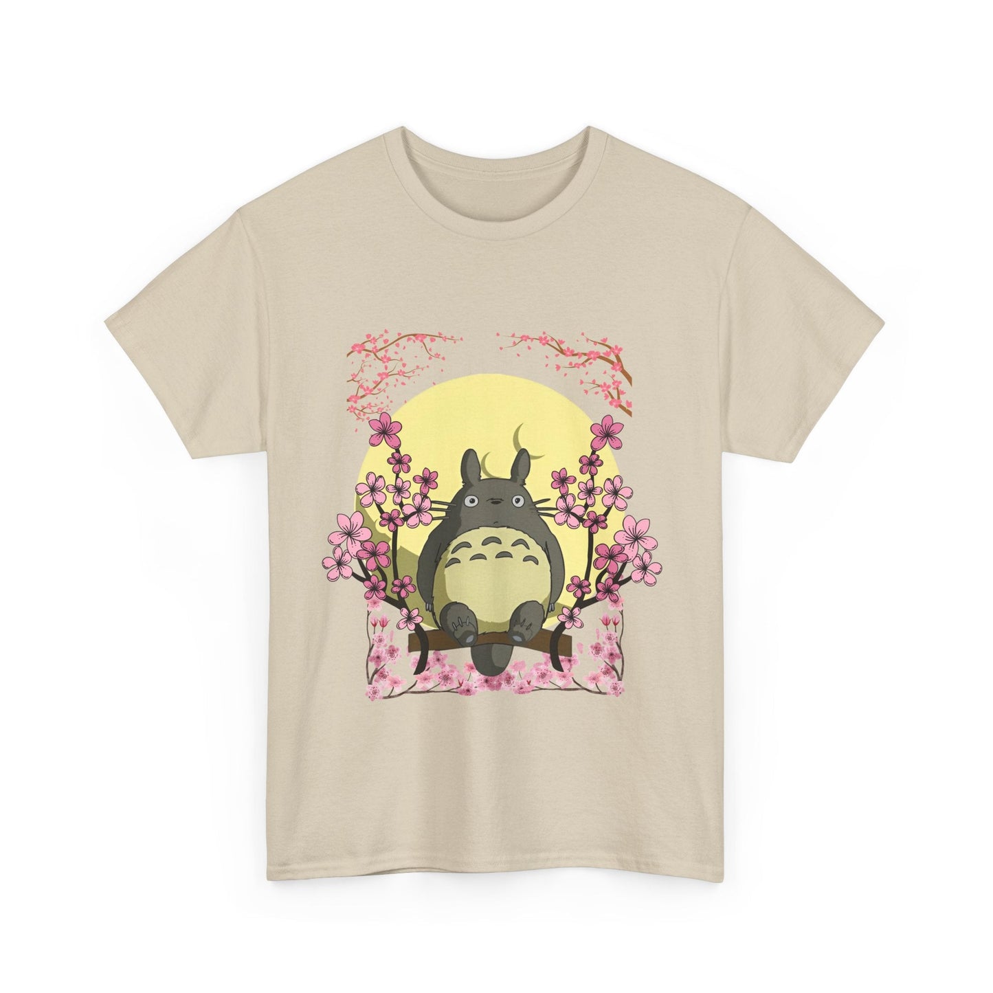 Totoro Sakura Moon T-Shirt – 100% Cotton Studio Ghibli Cherry Blossom Tee