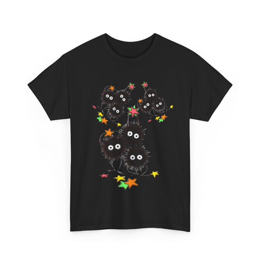 Soot Sprites Fantasy T-Shirt – 100% Cotton Studio Ghibli-Inspired Anime Tee for Fans