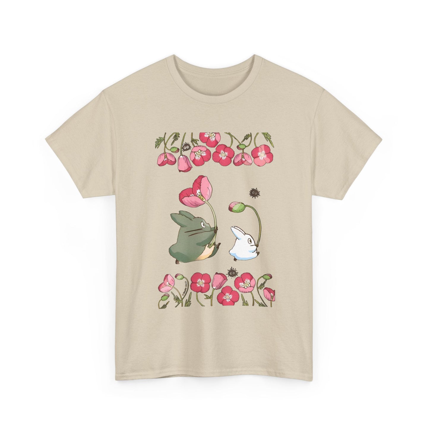 Totoro Cute Flowers T-Shirt – 100% Cotton Studio Ghibli Anime Shirt