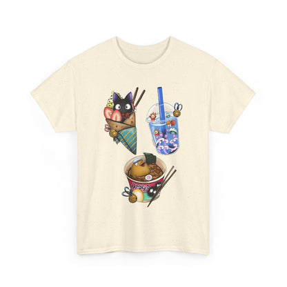 Studio Ghibli Food T-Shirt – 100% Cotton Anime Tee with Iconic Ghibli Dishes