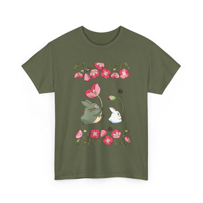 Totoro Cute Flowers T-Shirt – 100% Cotton Studio Ghibli Anime Shirt