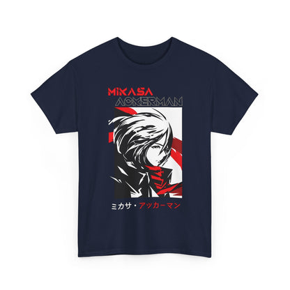 Mikasa Ackerman T-Shirt – 100% Cotton Attack on Titan Anime Tee for Fans