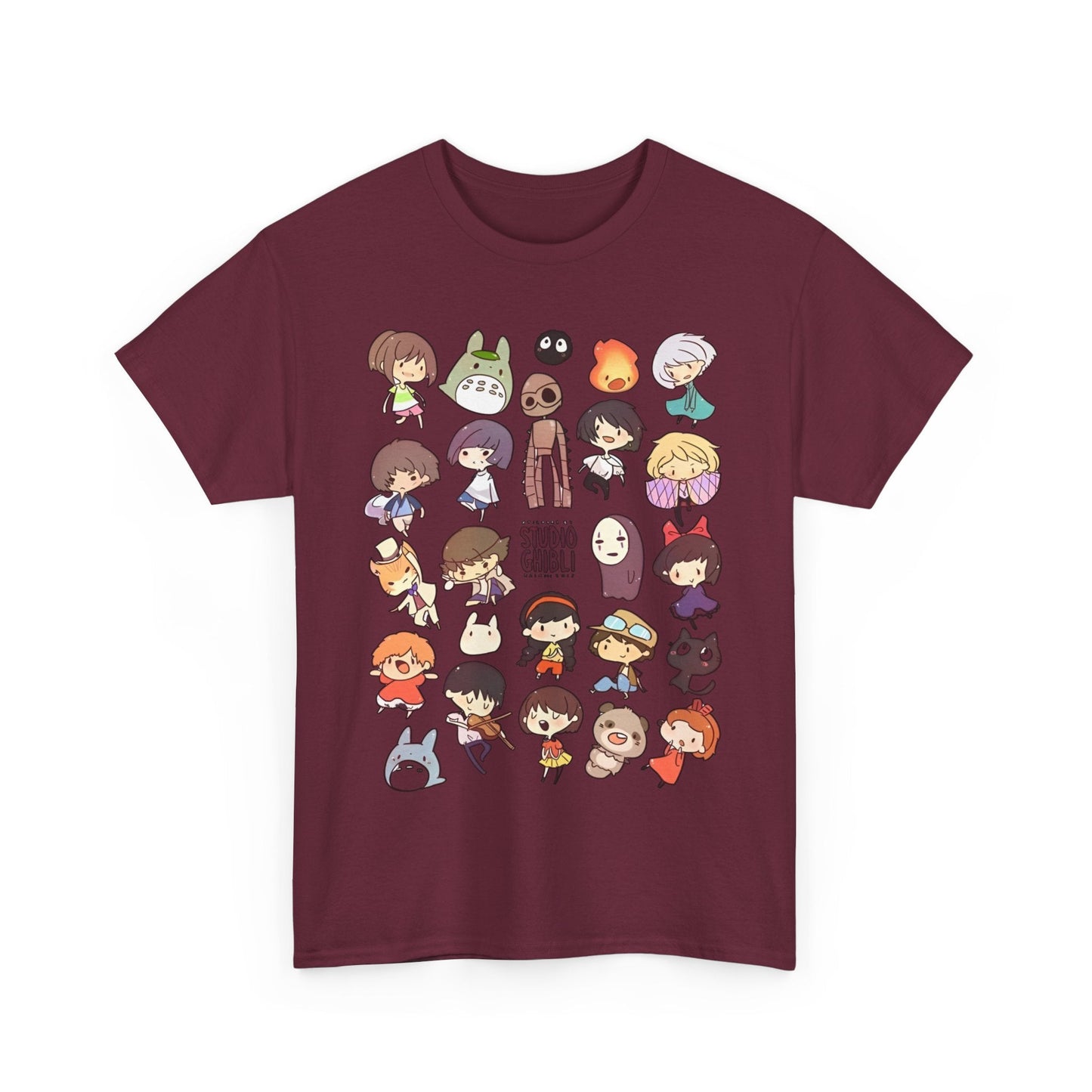 Chibi Studio Ghibli Characters T-Shirt – 100% Cotton Cute Anime Tee for Ghibli Fans