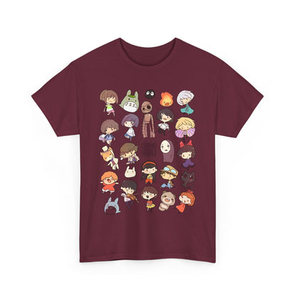 Chibi Studio Ghibli Characters T-Shirt – 100% Cotton Cute Anime Tee for Ghibli Fans